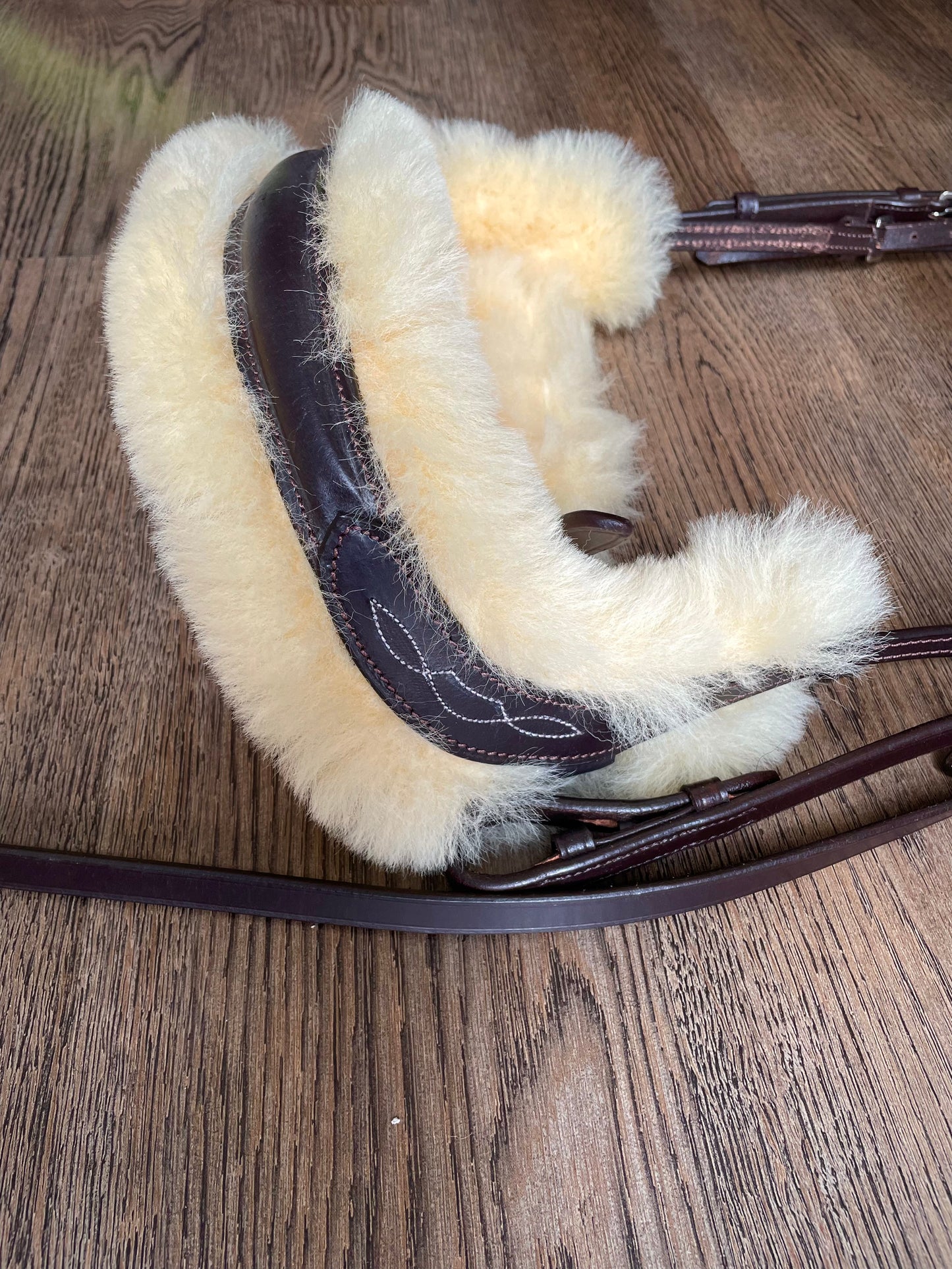 Bride ergonomique gr. COB *NEUVE* cuir brun et mouton