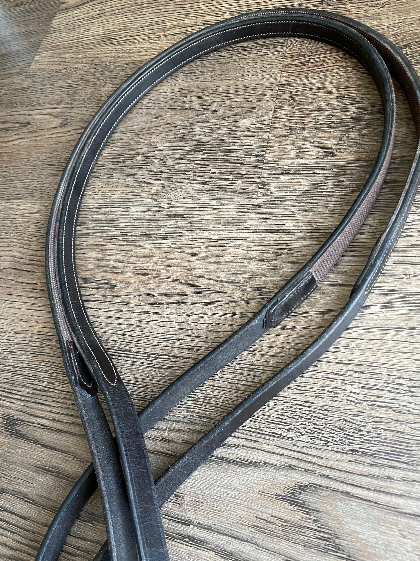 Rênes en cuir doublé caoutchouc