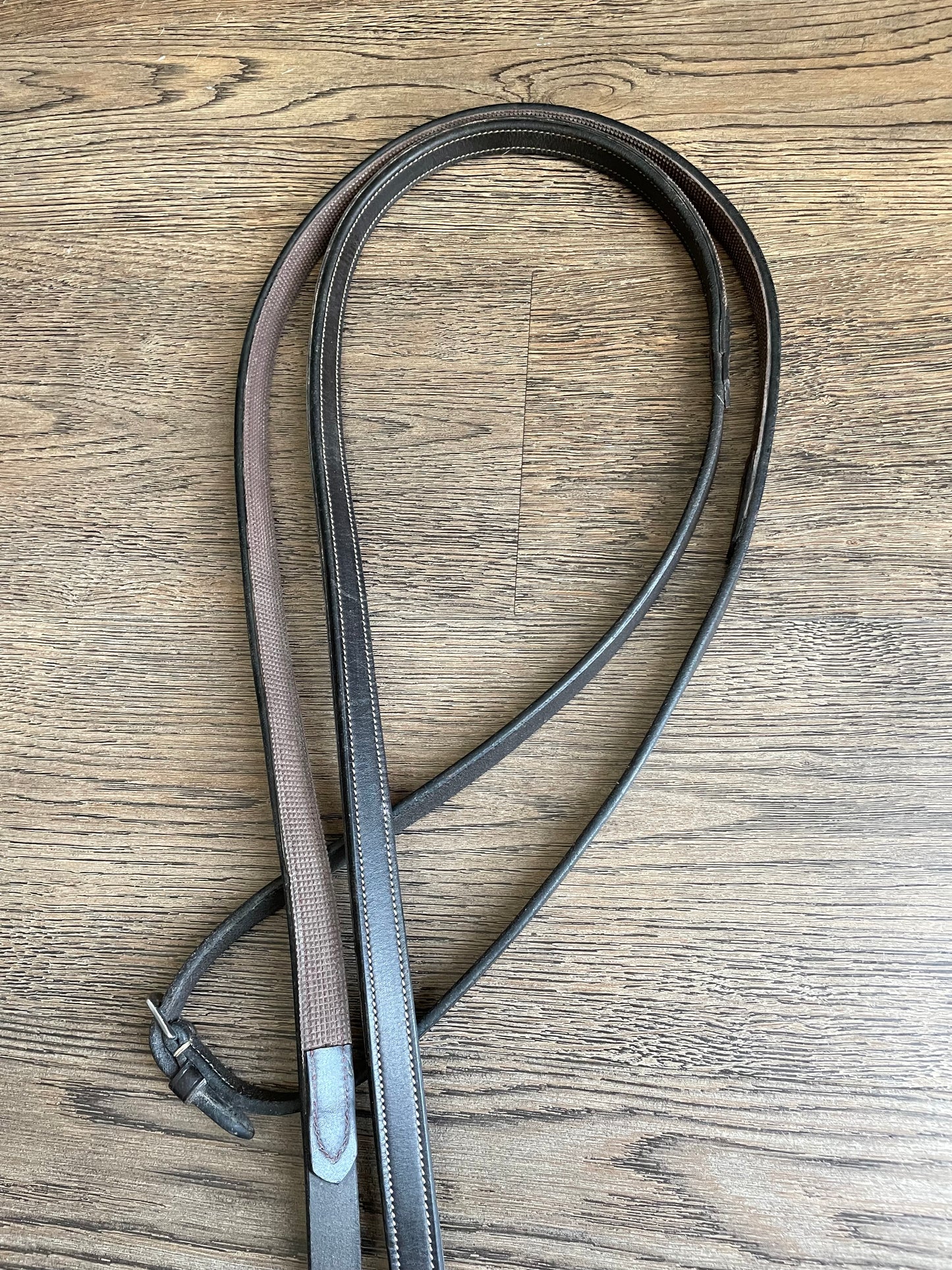 Rênes en cuir doublé caoutchouc