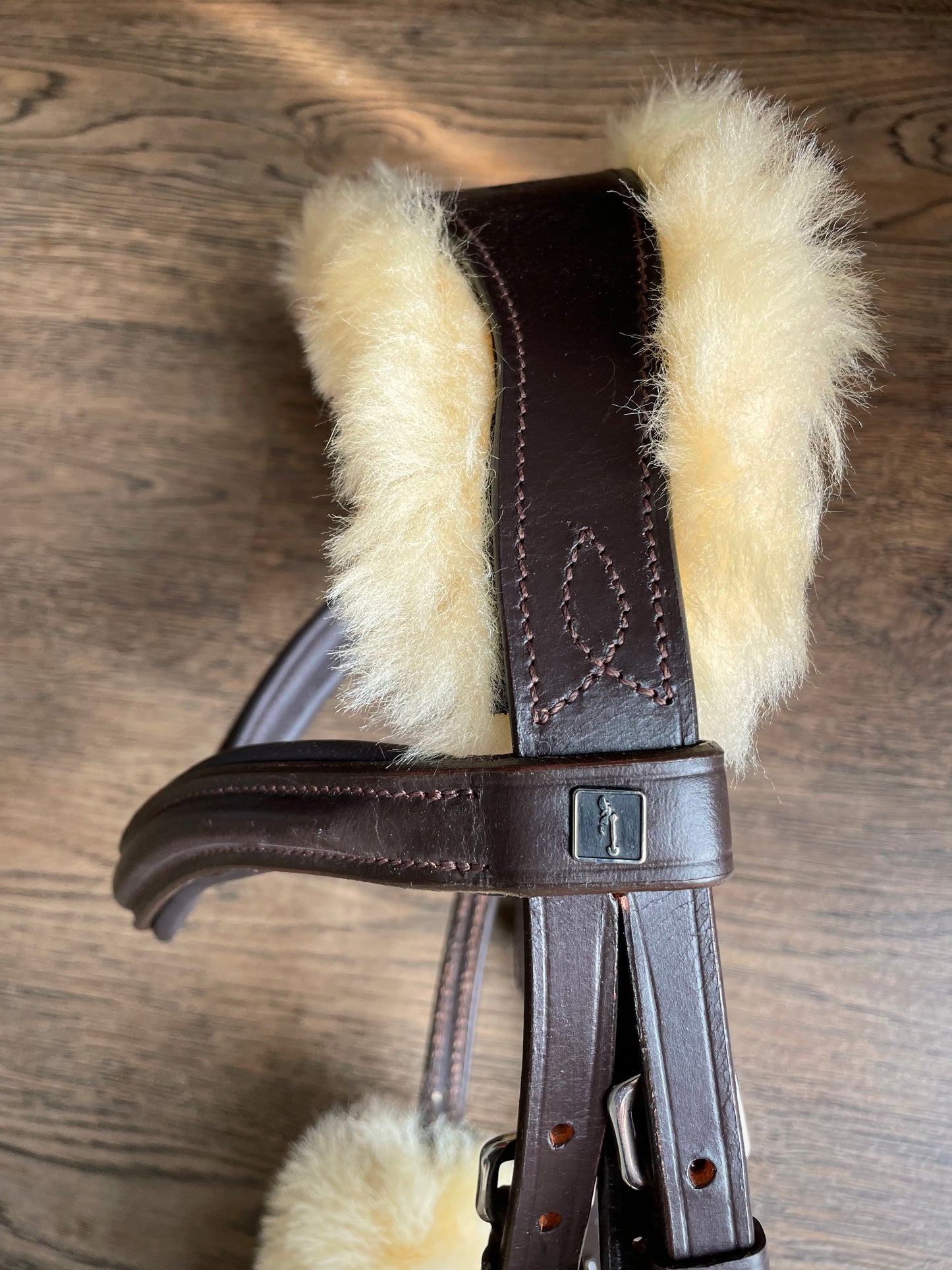 Bride ergonomique gr. COB *NEUVE* cuir brun et mouton