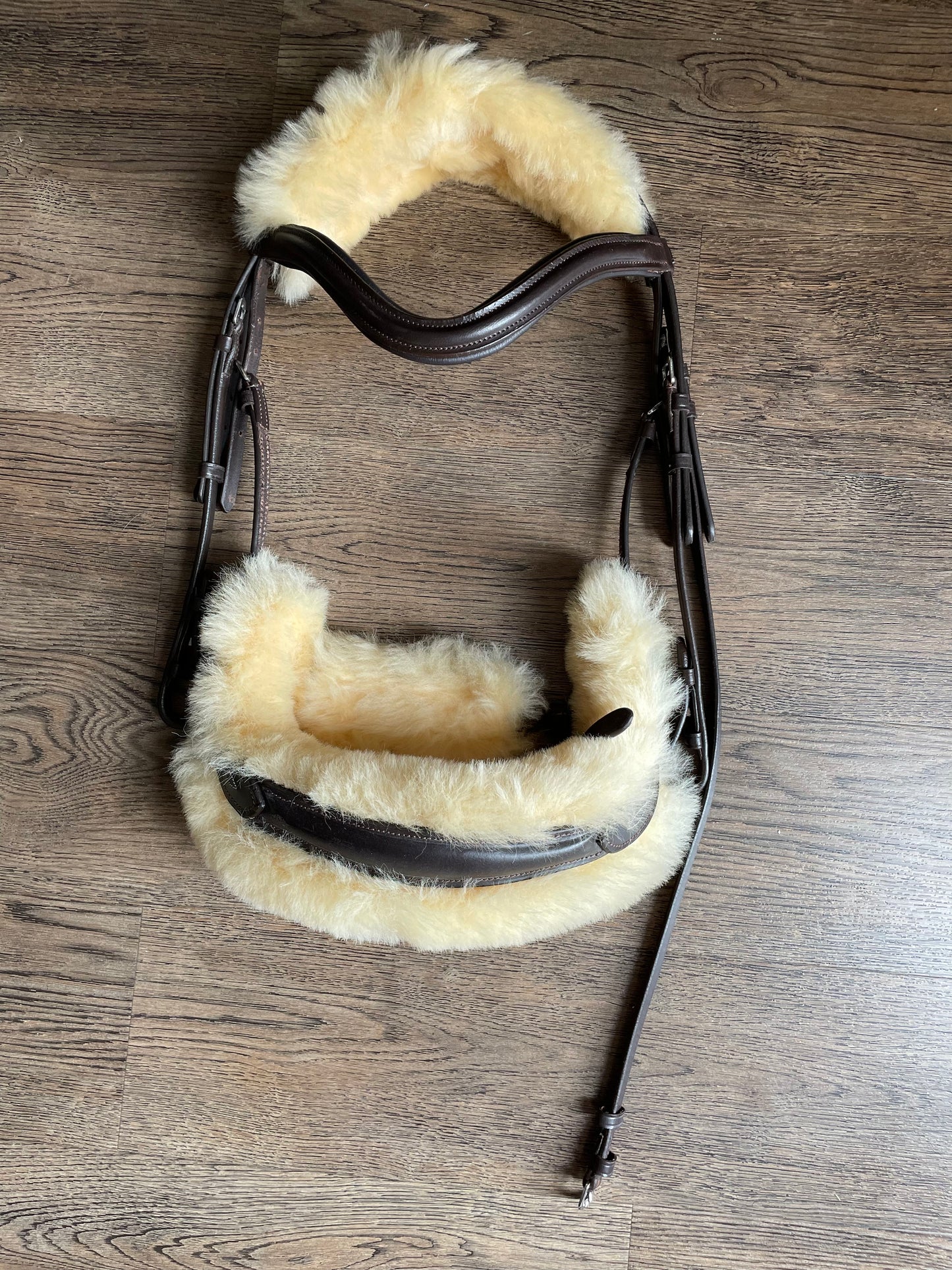 Bride ergonomique gr. COB *NEUVE* cuir brun et mouton