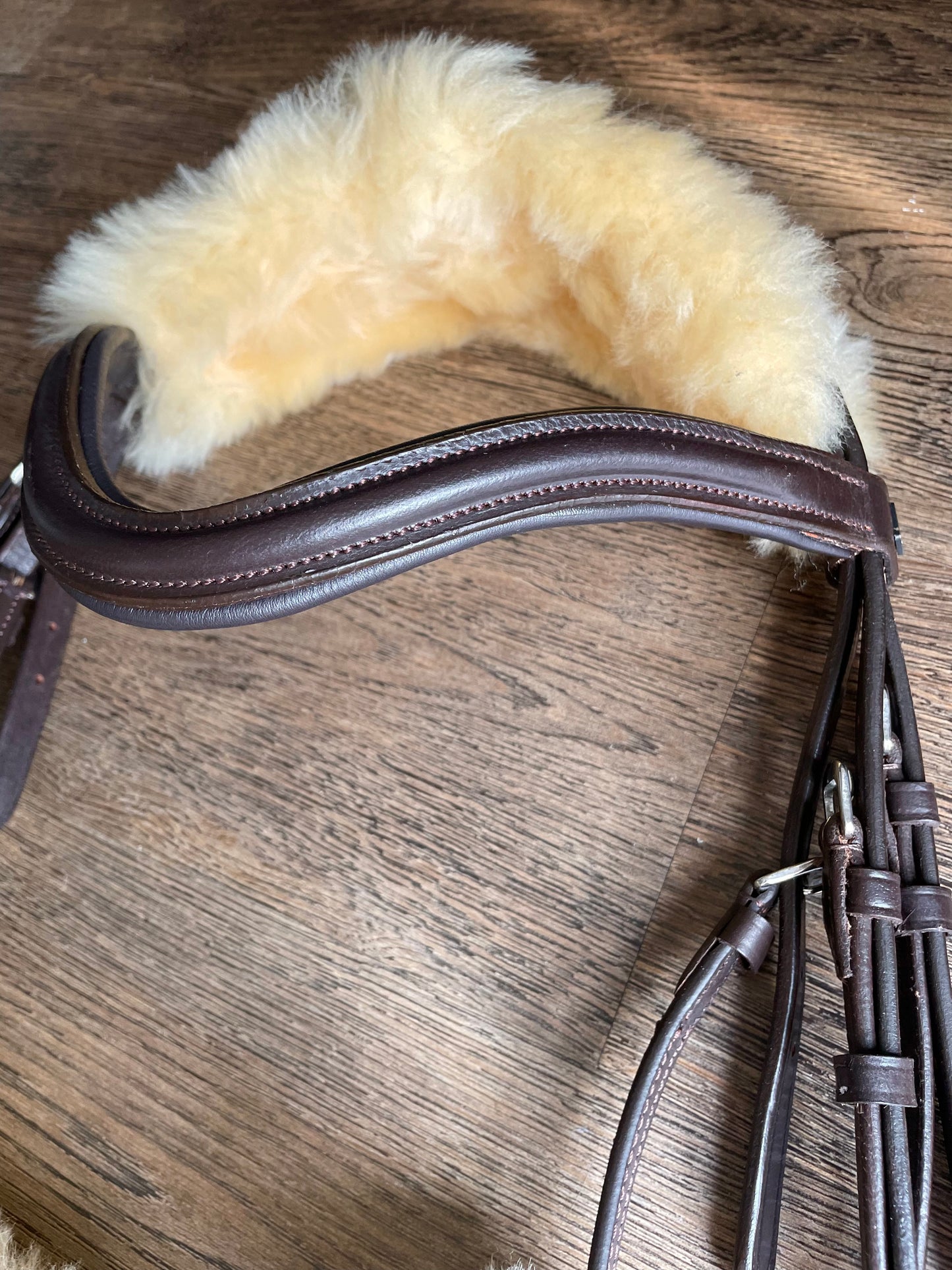 Bride ergonomique gr. COB *NEUVE* cuir brun et mouton