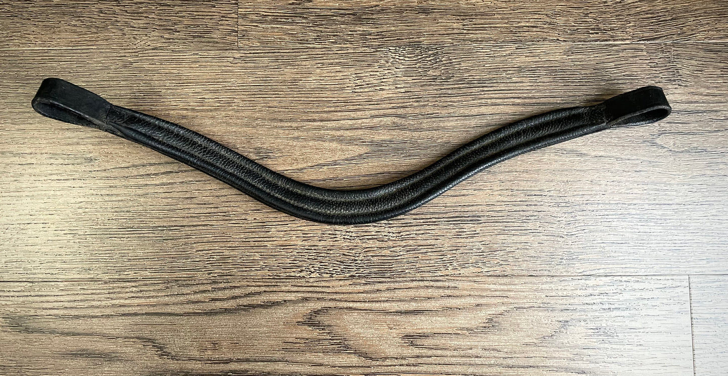 Frontal cuir noir (diamants bleus et or)