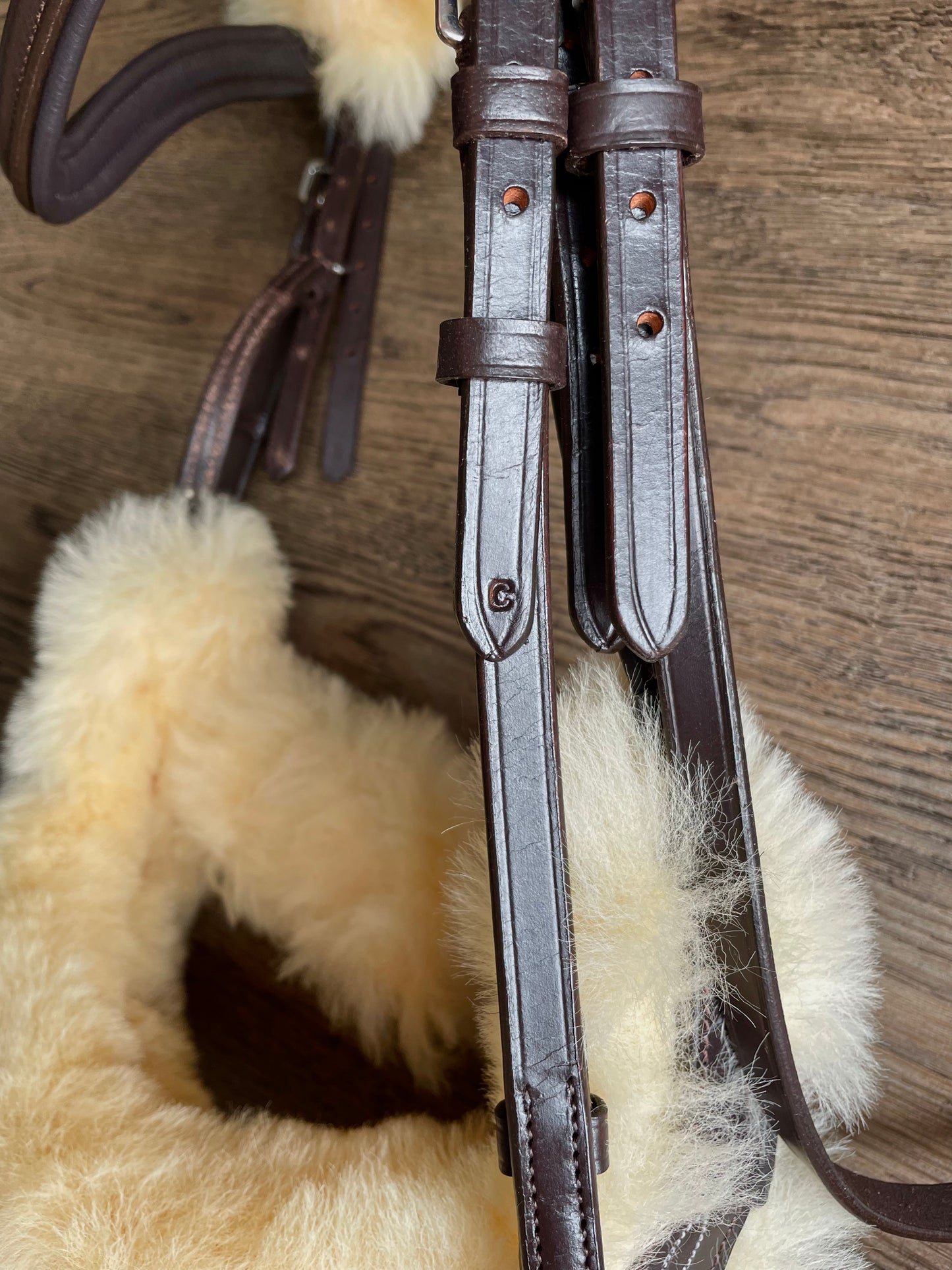 Bride ergonomique gr. COB *NEUVE* cuir brun et mouton