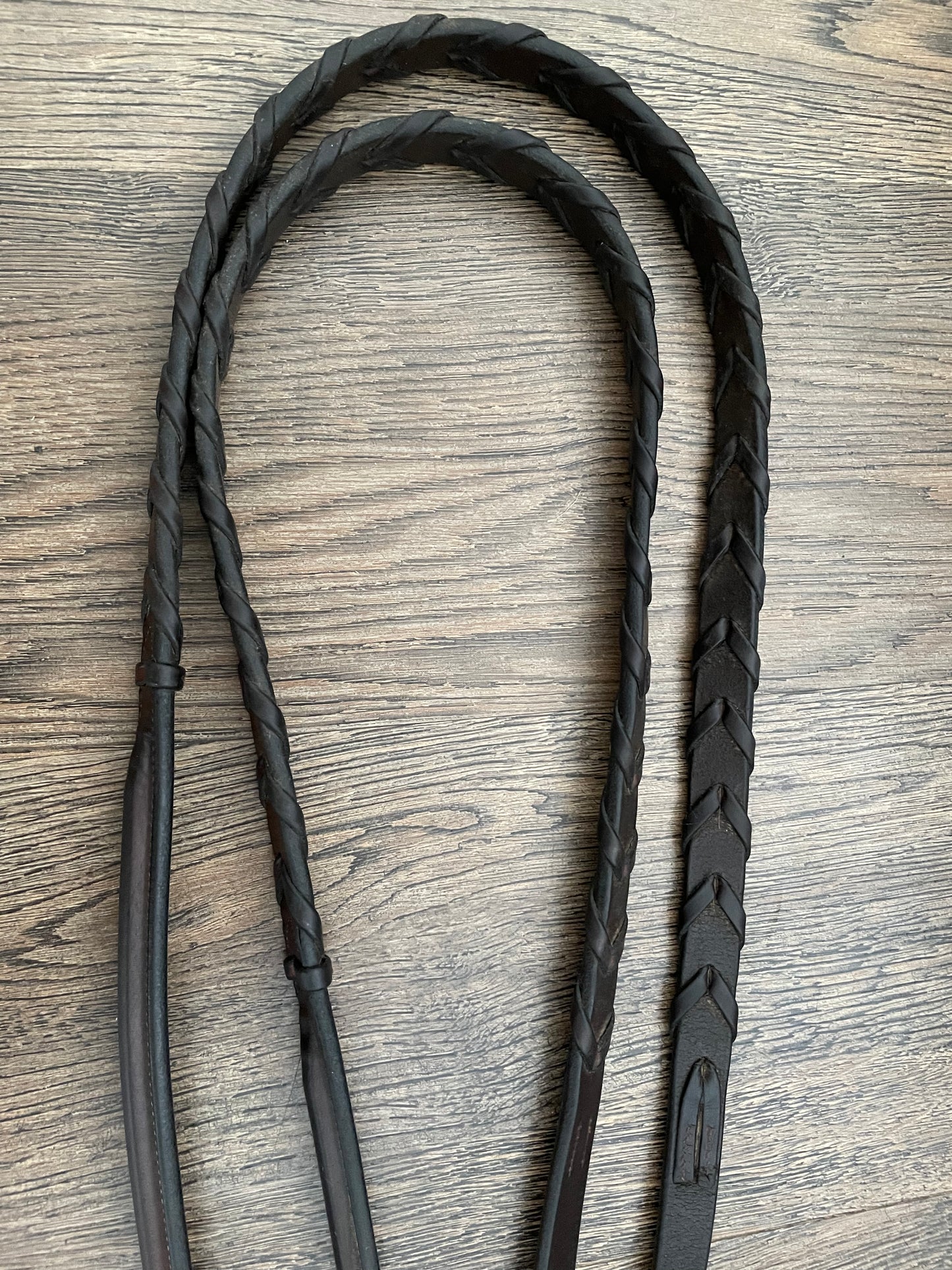 Rênes tressées hunter (Oak brown)