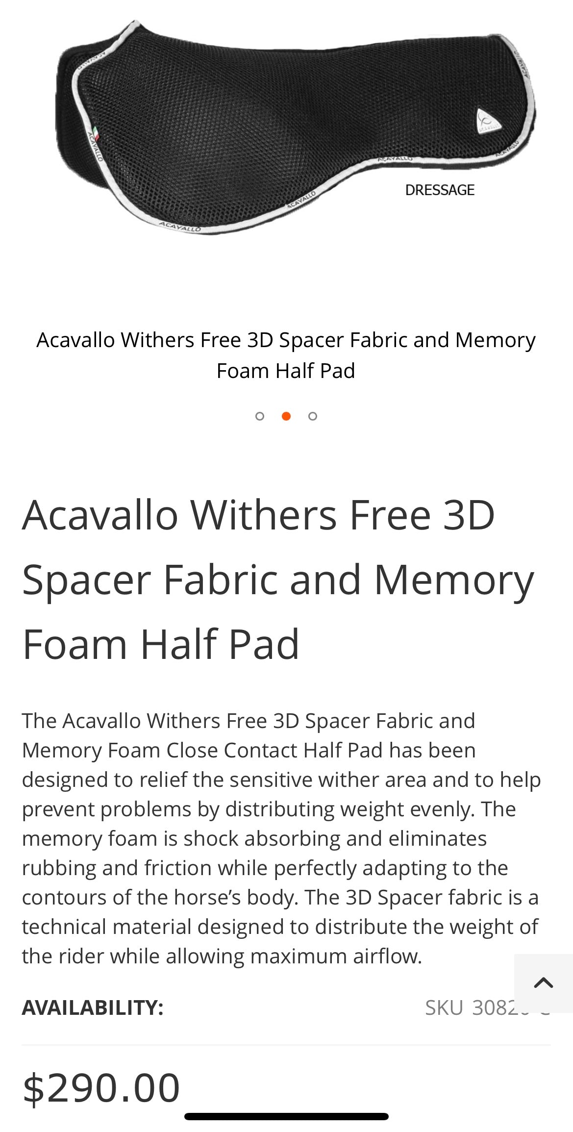 Half pad dressage ACAVALLO