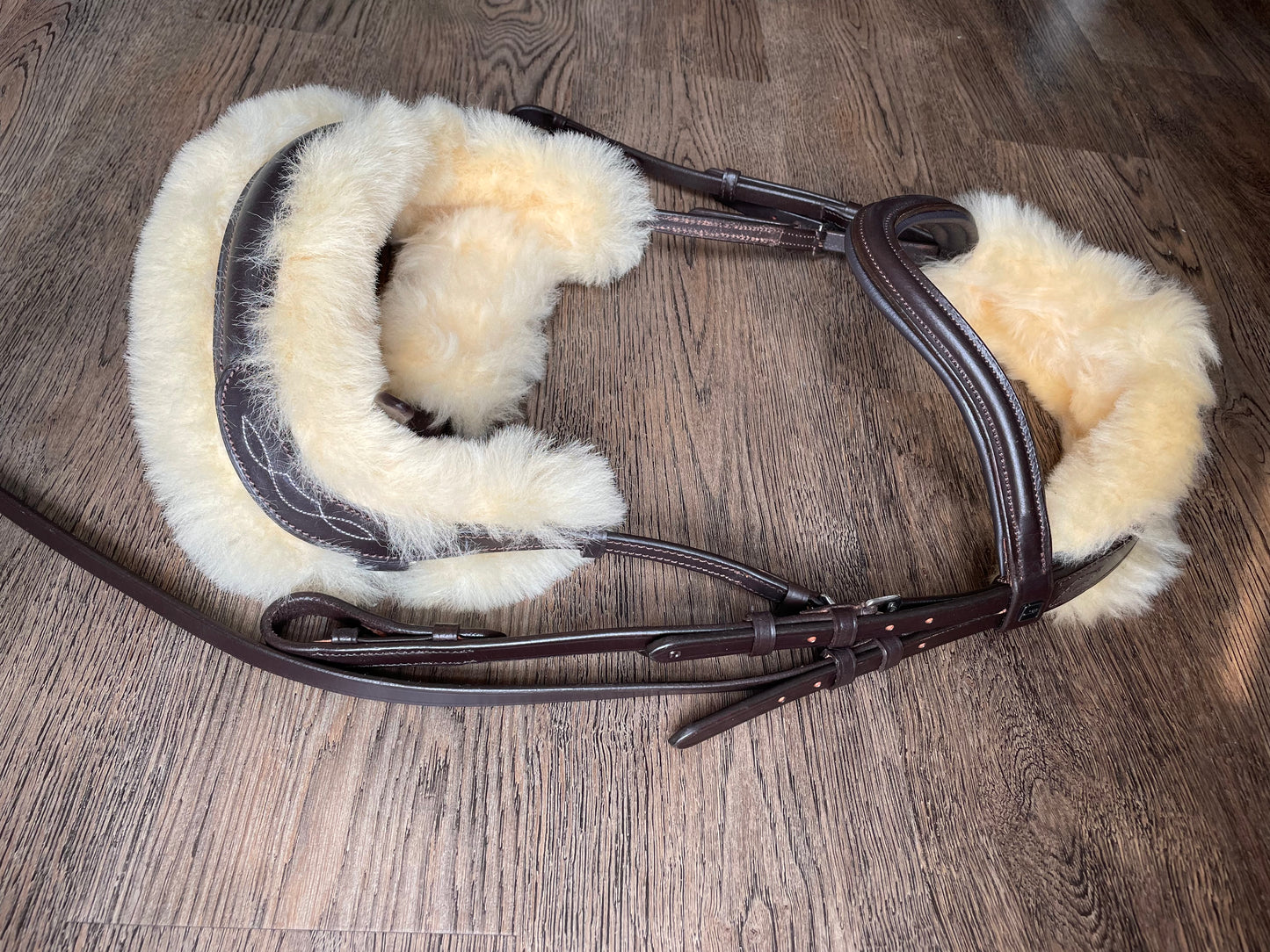 Bride ergonomique gr. COB *NEUVE* cuir brun et mouton