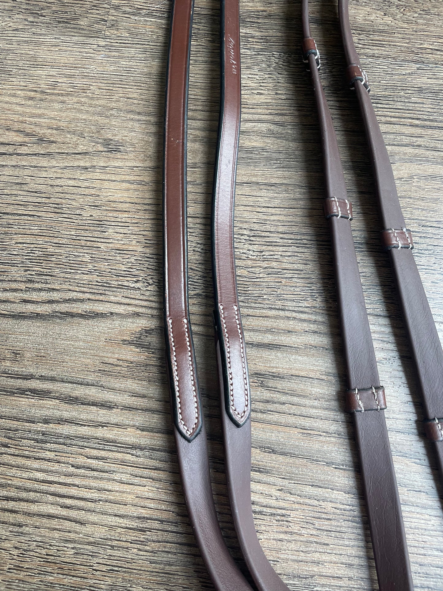 Rênes cuir et caoutchouc Oak Brown